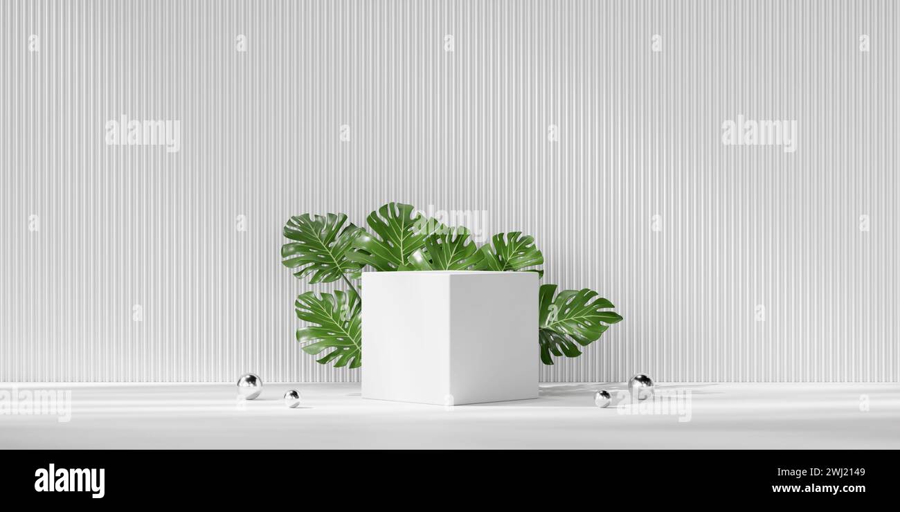 Podium White For Product Display Showcase Advertising 3D Rendering ...