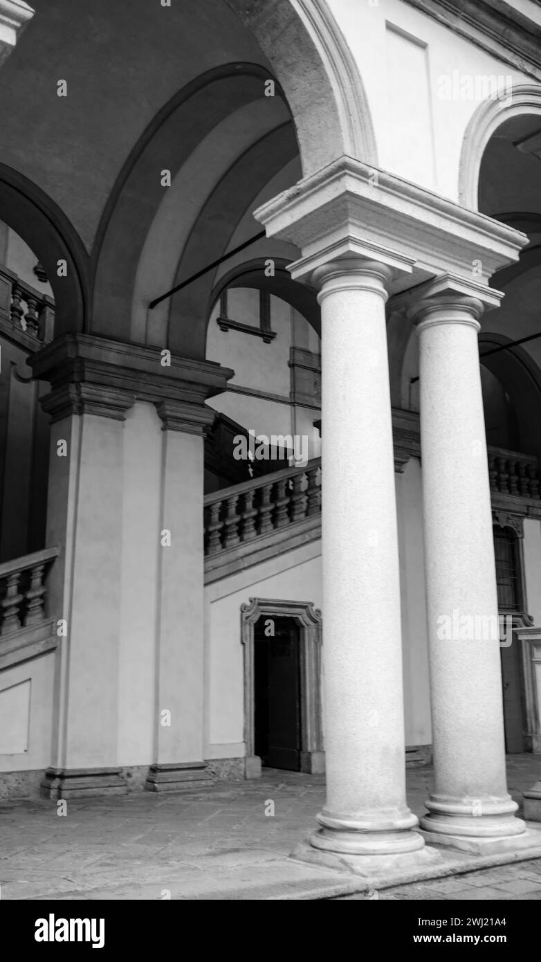 entrance to Pinacoteca di Brera, main public art gallery in Milan, Italy Stock Photo