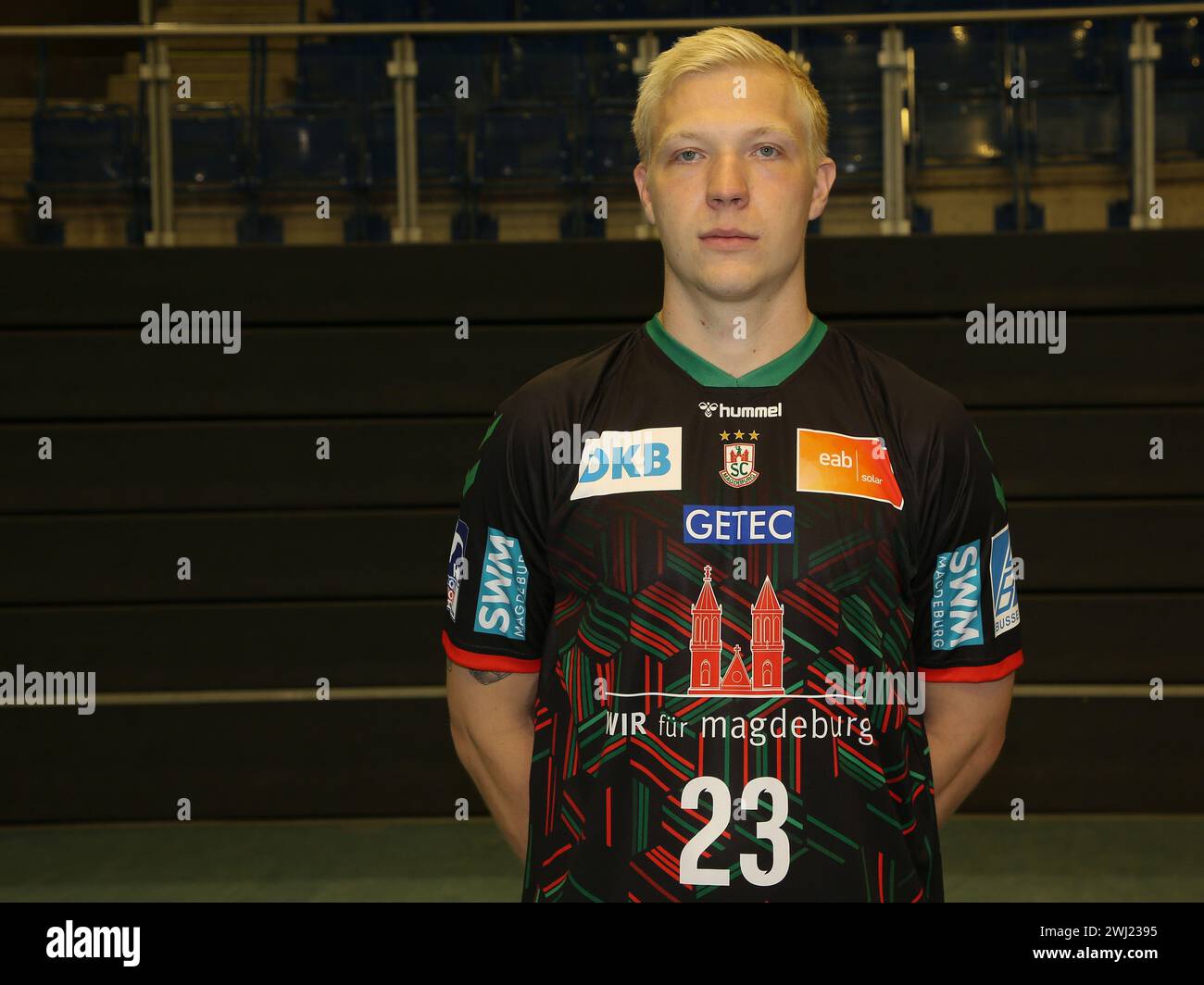 Handball player Magnus Saugstrup SC Magdeburg HBL Liqui Moly Handball