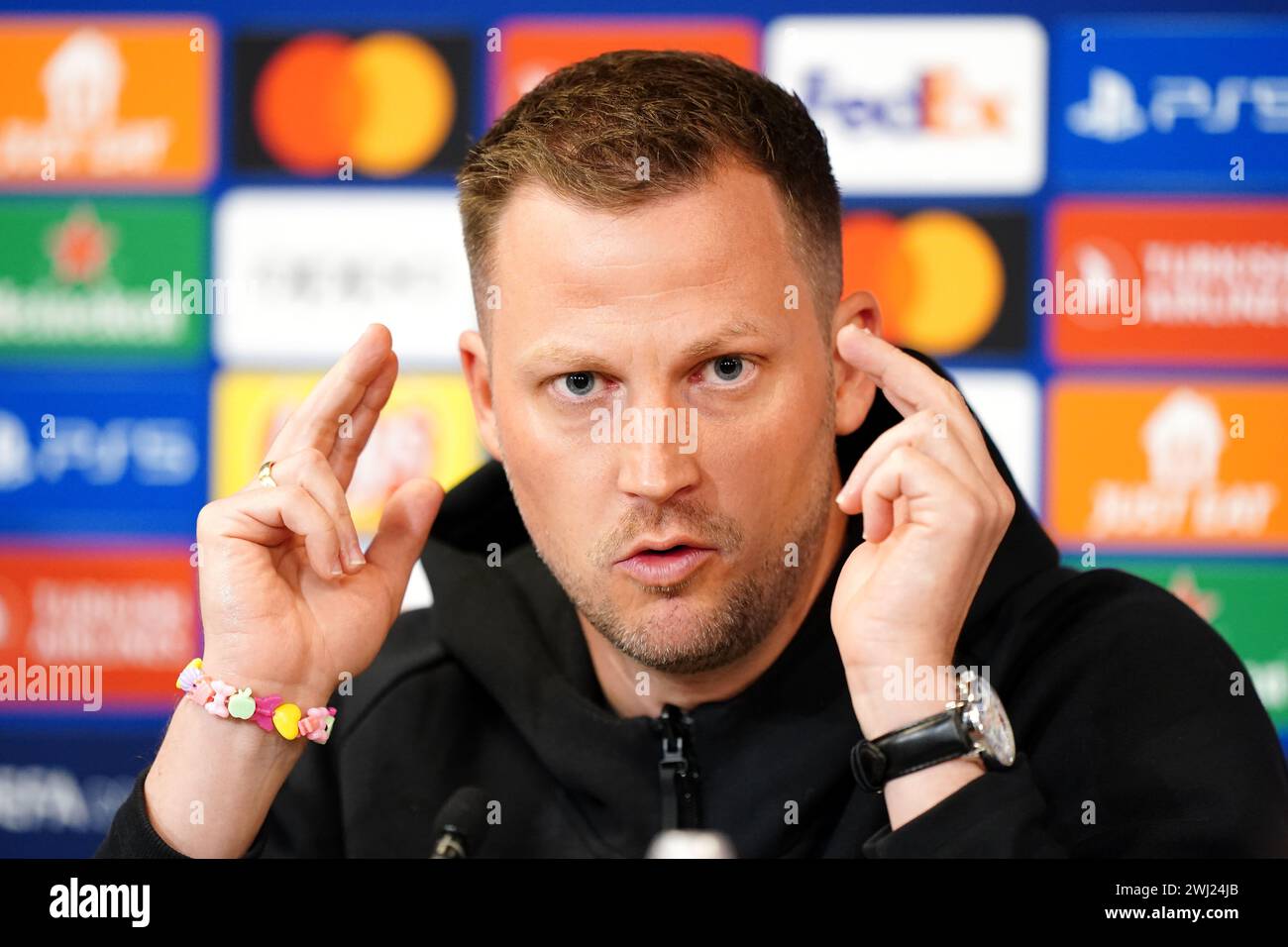 FC Copenhagen manager Jacob Neestrup during a press conference at the