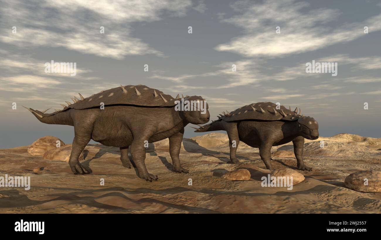 Acanthopholis dinosaurs (Cretaceous) Stock Photo