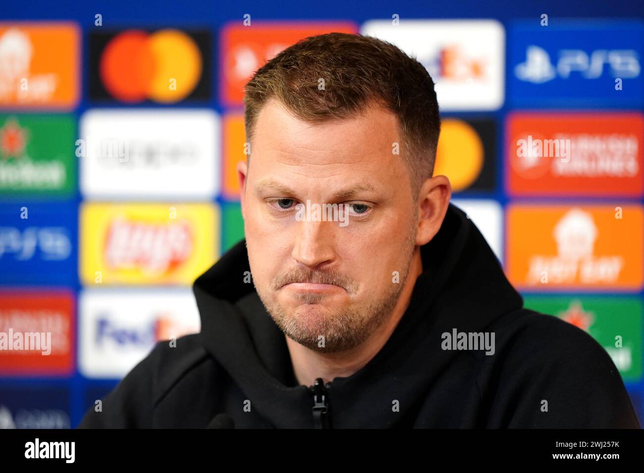 FC Copenhagen manager Jacob Neestrup during a press conference at the