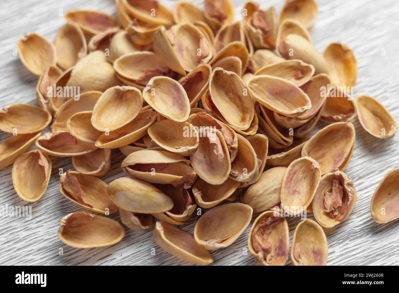 Pistachio shells. Kitchen biodegradable waste and sorting garbage