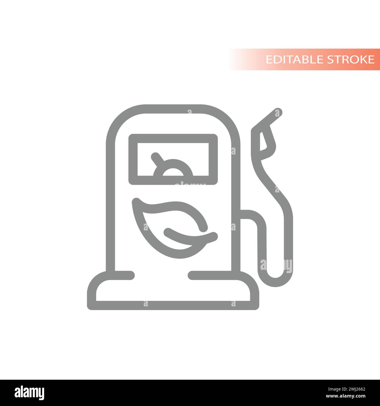 Gasoline pump and biofuel vector icon. Eco gas station line symbol. Stock Vector