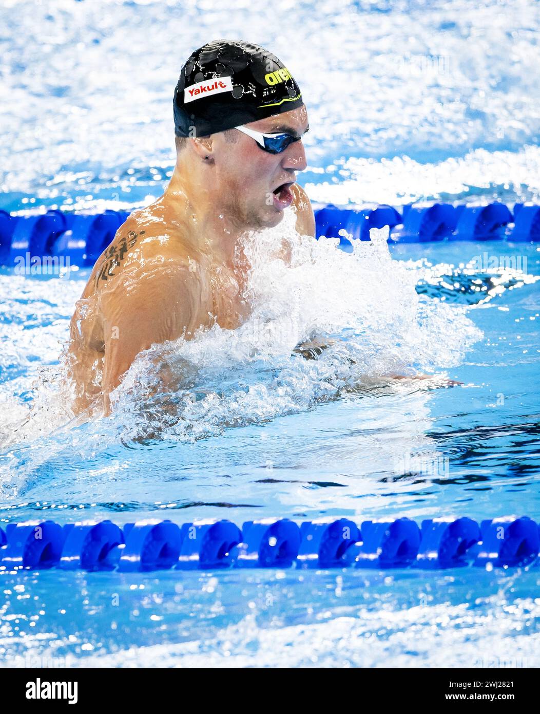 DOHA - Caspar Corbeau in action in the men's 100 school final during ...