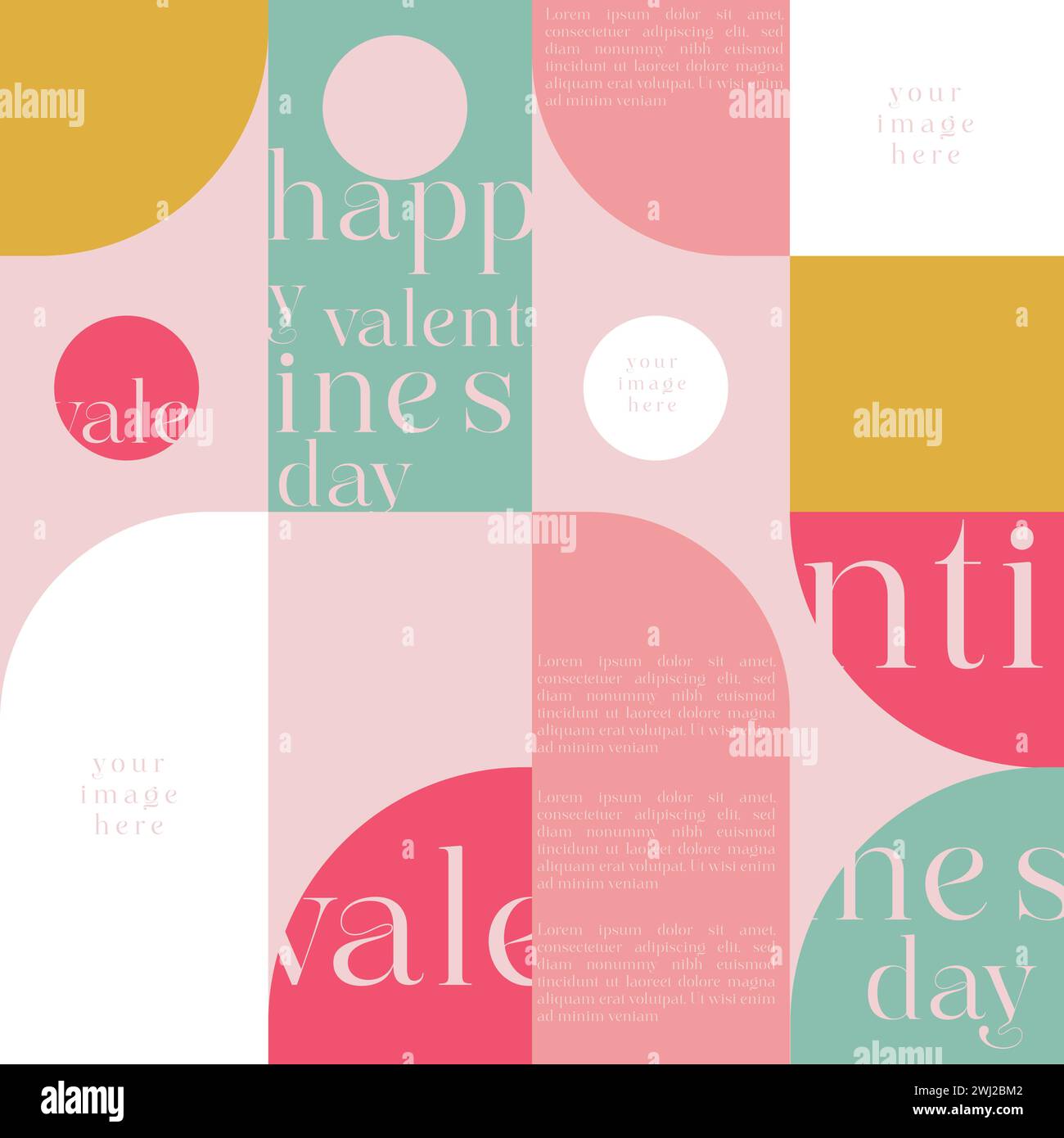 Valentines day card flat Stock Vector Images - Alamy