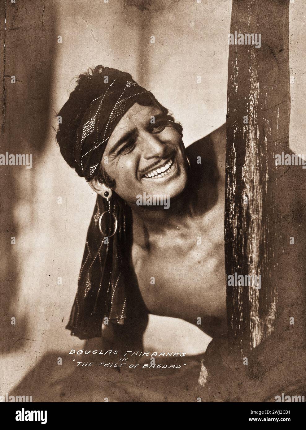 Douglas Fairbanks portrait - The Thief of Bagdad (United Artists, 1924). Publicity photo - sepia Stock Photo