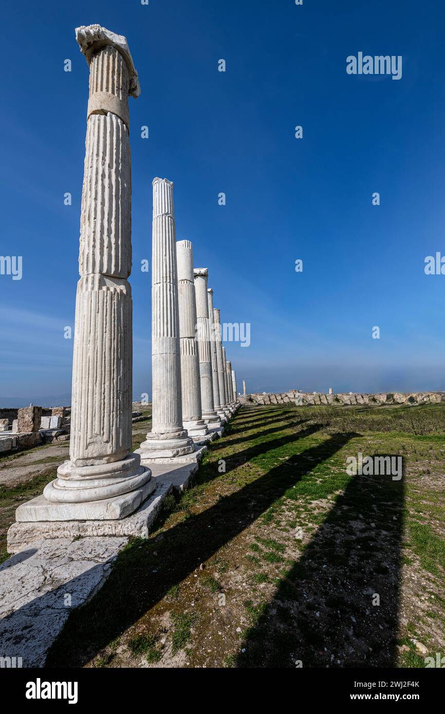 Laodikeia Ancient City is 6 km from Denizli Province. is located in the north. Hellenistic city, BC In the middle of the 3rd century, the Seleucid Kin Stock Photo
