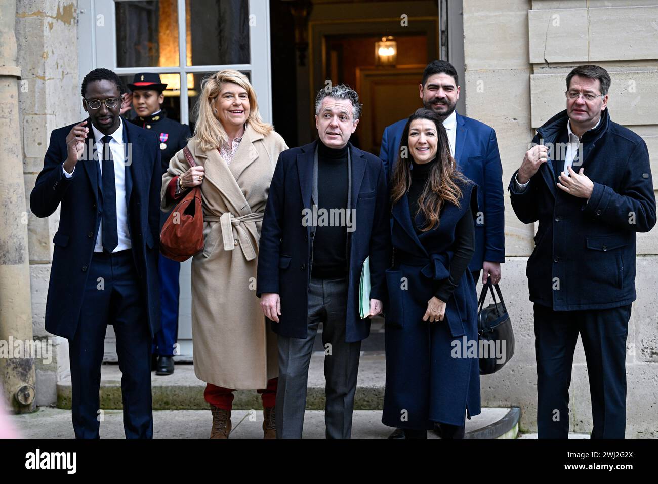 Paris, France. 10th Feb, 2024. Guillaume Kasbarian Dominique Faure