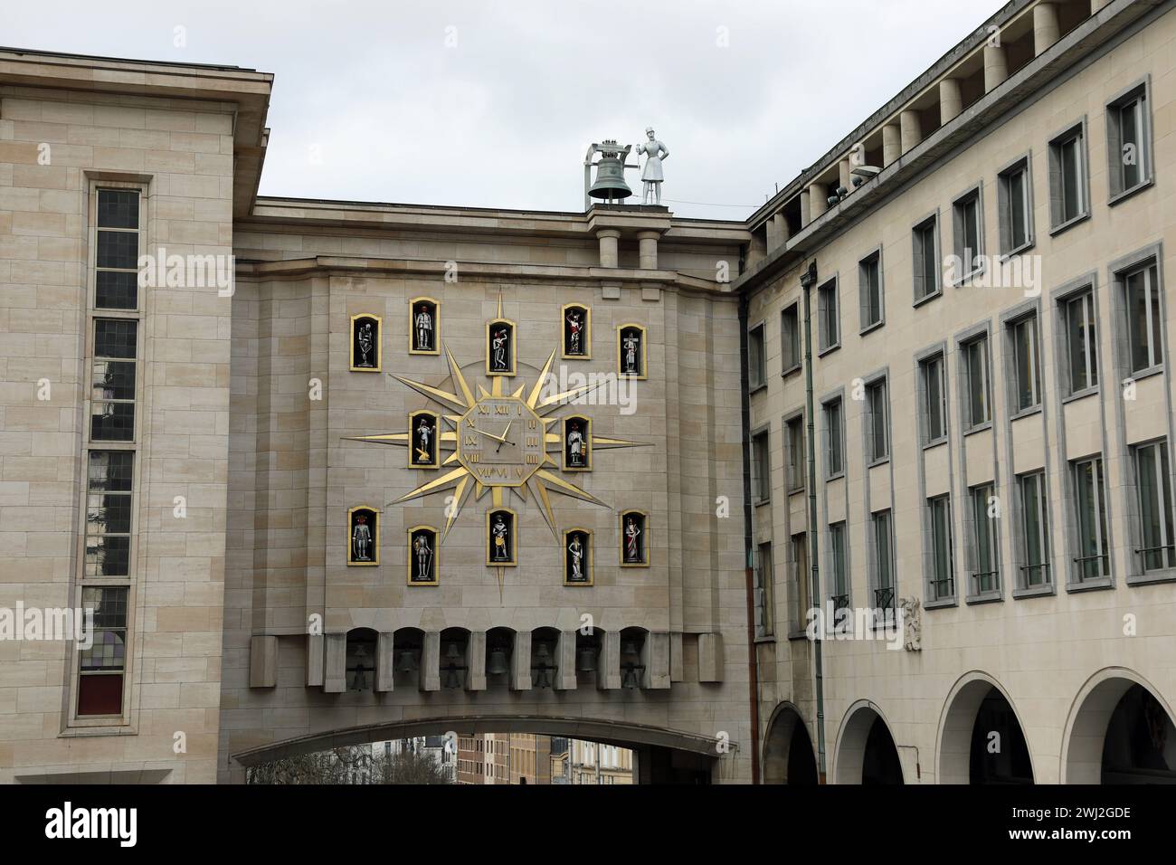The Clock of the Citizens in Brussels Stock Photo