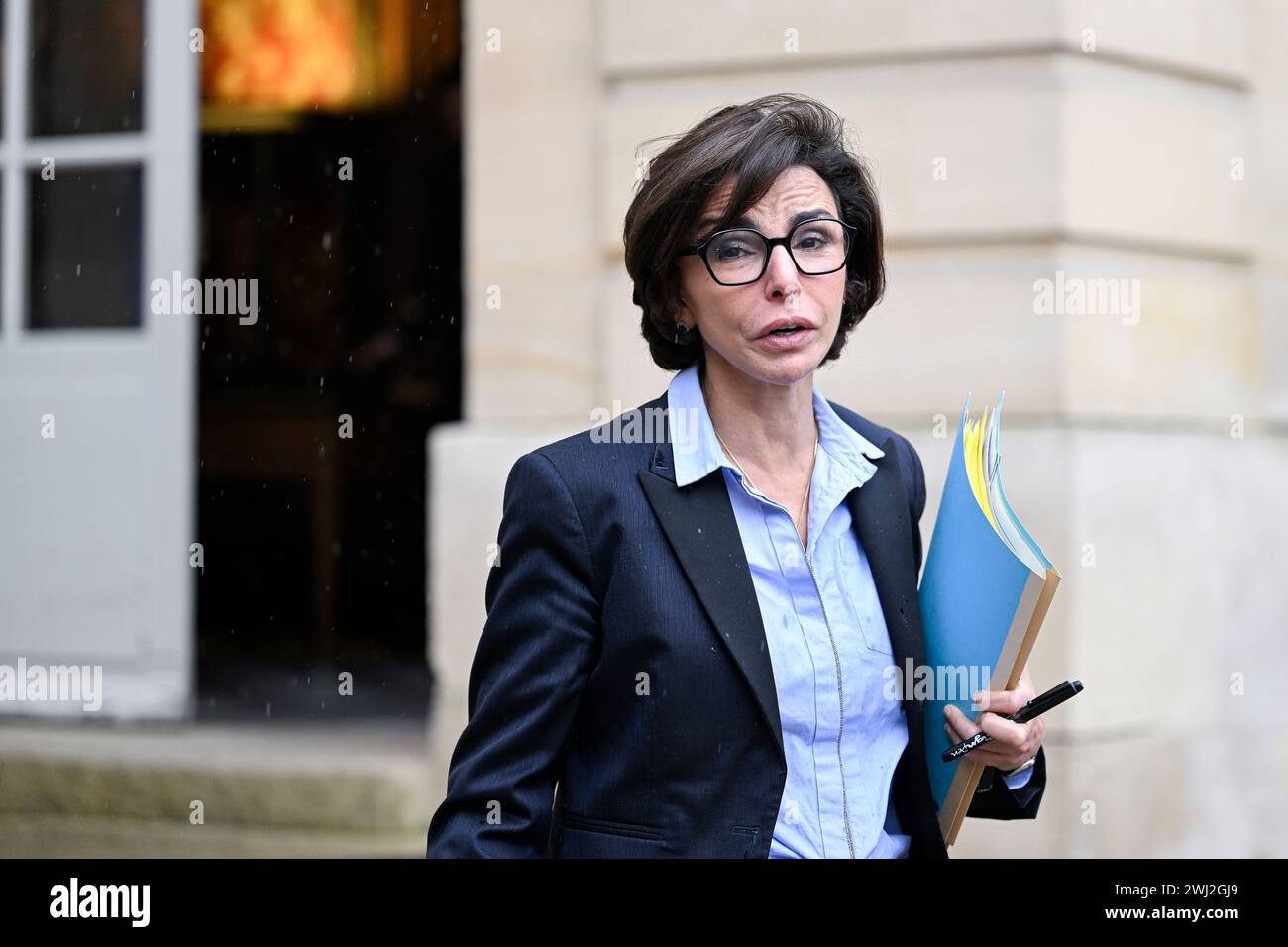 Paris, France. 10th Feb, 2024. Rachida Dati minister of Culture during a government ministerial 'work seminar' with French Prime Minister at Hotel Matignon on February 10, 2024 in Paris, France. Credit: Victor Joly/Alamy Live News Stock Photo