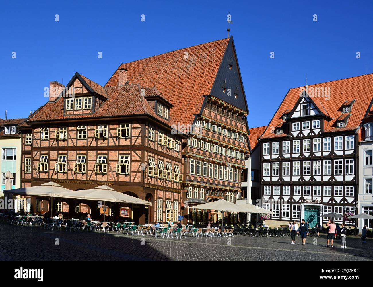 Historical Market Square in the Old Town of Hildesheim, Lower Saxony
