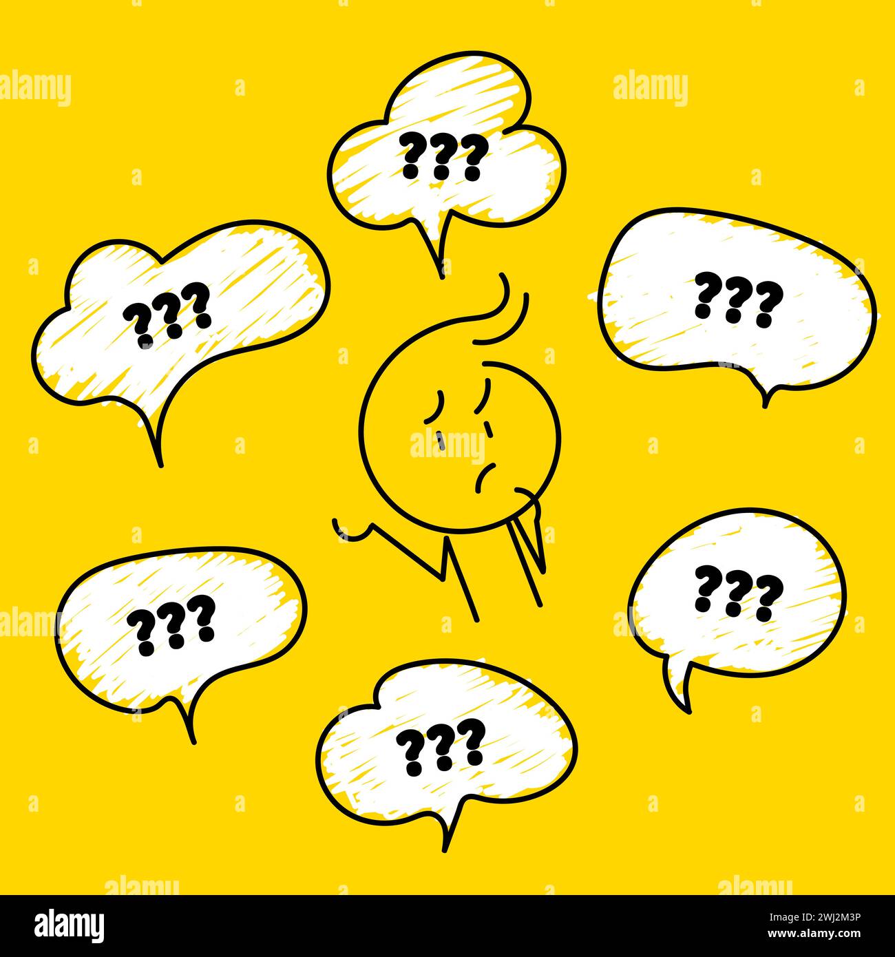 Question on a white speech bubble icon. Illustration on a white isolated background. Communication inclusion people concept. Stock Vector