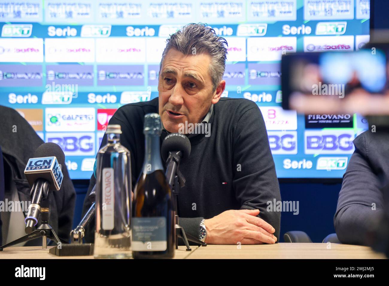 Lecco, Italy. 12th Feb, 2024. Mister Alfredo Aglietti (Lecco) during the Press Conference for the presentation of the new coach of Lecco.(Photo by Matteo Bonacina/LiveMedia) Credit: Independent Photo Agency/Alamy Live News Stock Photo