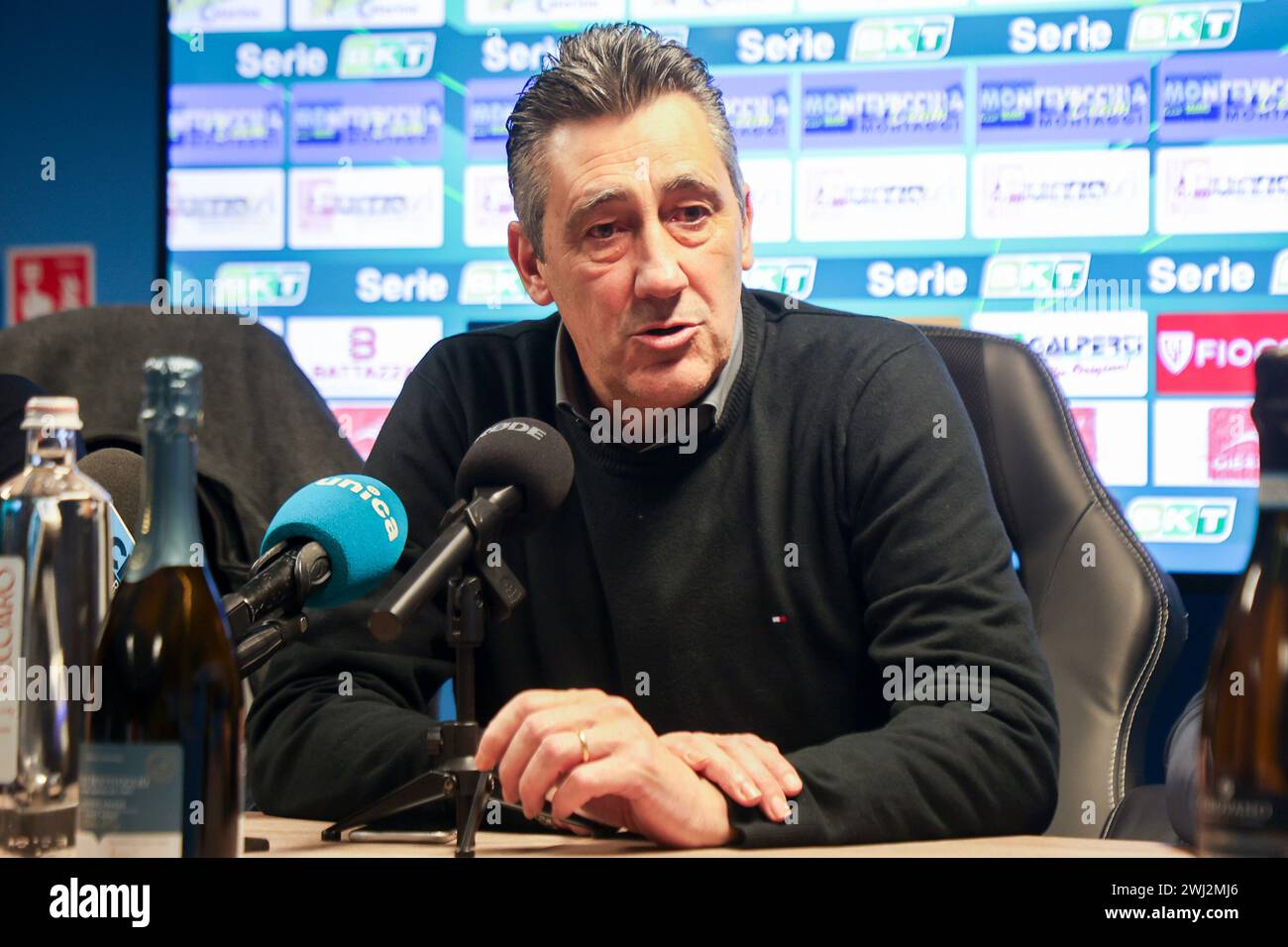 Lecco, Italy. 12th Feb, 2024. Mister Alfredo Aglietti (Lecco) during the Press Conference for the presentation of the new coach of Lecco.(Photo by Matteo Bonacina/LiveMedia) Credit: Independent Photo Agency/Alamy Live News Stock Photo