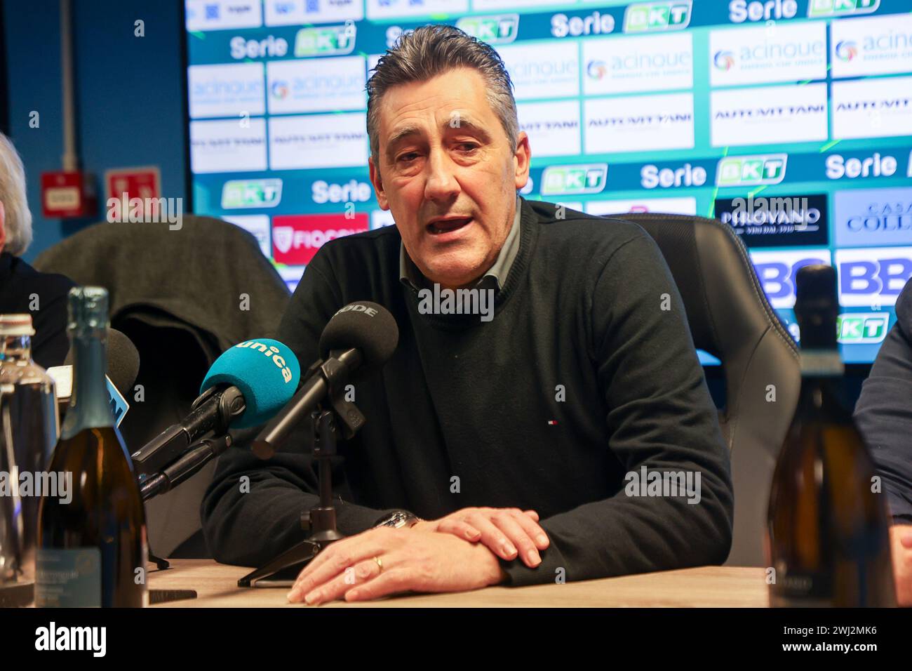 Lecco, Italy. 12th Feb, 2024. Mister Alfredo Aglietti during the Press Conference for the presentation of the new coach of Lecco.(Photo by Matteo Bonacina/LiveMedia) Credit: Independent Photo Agency/Alamy Live News Stock Photo