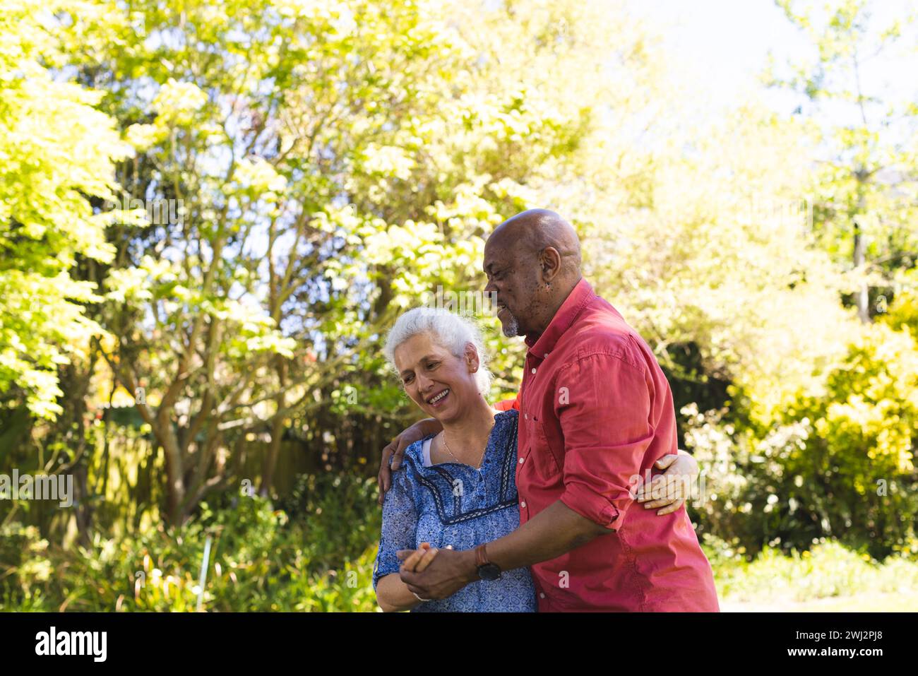 Happy senior diverse couple in hi-res stock photography and images - Alamy