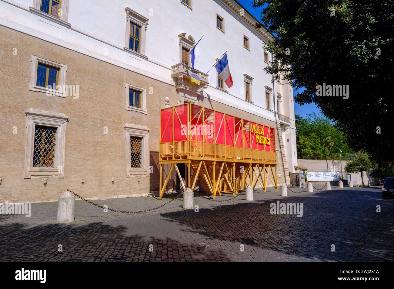 Rome, IT - 11 August 2023: Facade of Villa Medici Stock Photo