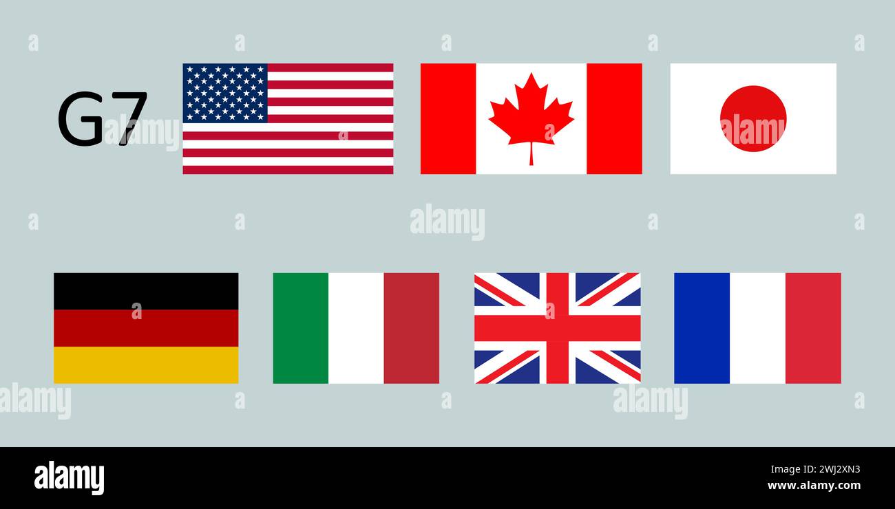 National flag g7 icon set. The Group of Seven Stock Vector Image & Art