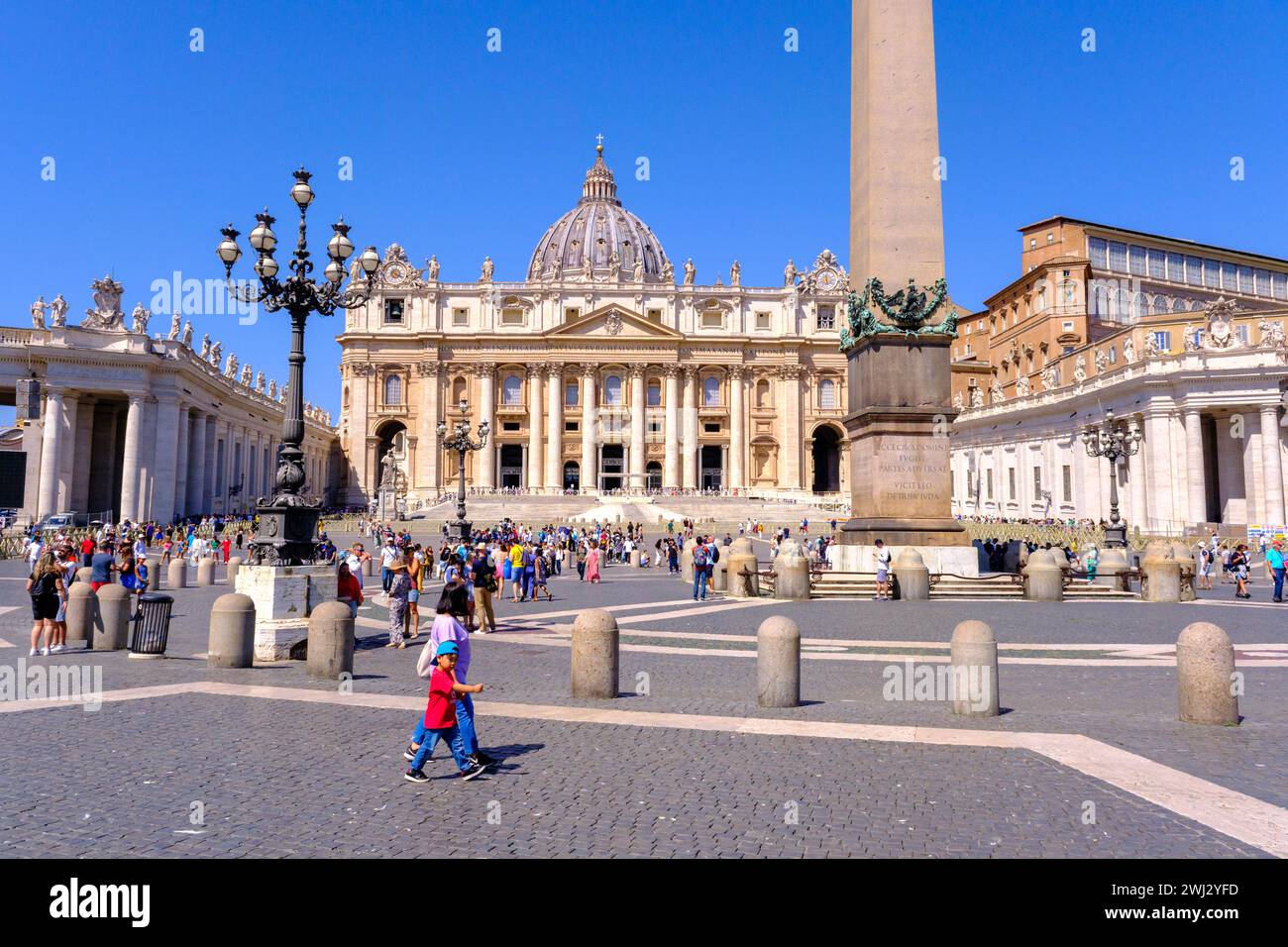 Rome, IT - 11 August 2023: St Peter's square and St. Peter's Basilica Stock Photo