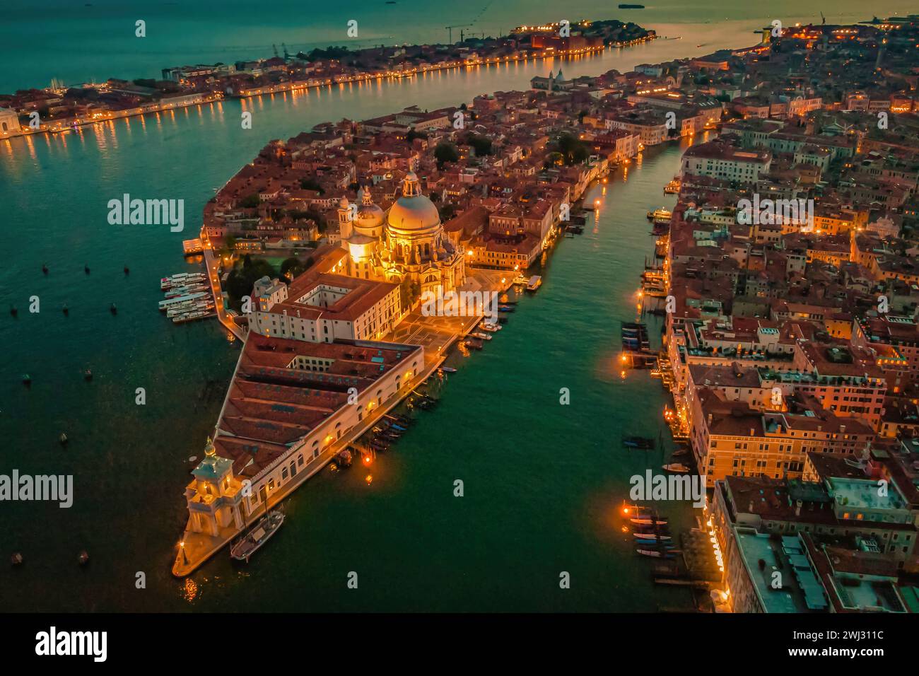 Venice from above Aerial drone view Saint Mark's square or Piazza San Marco Venice, Italy Stock Photo