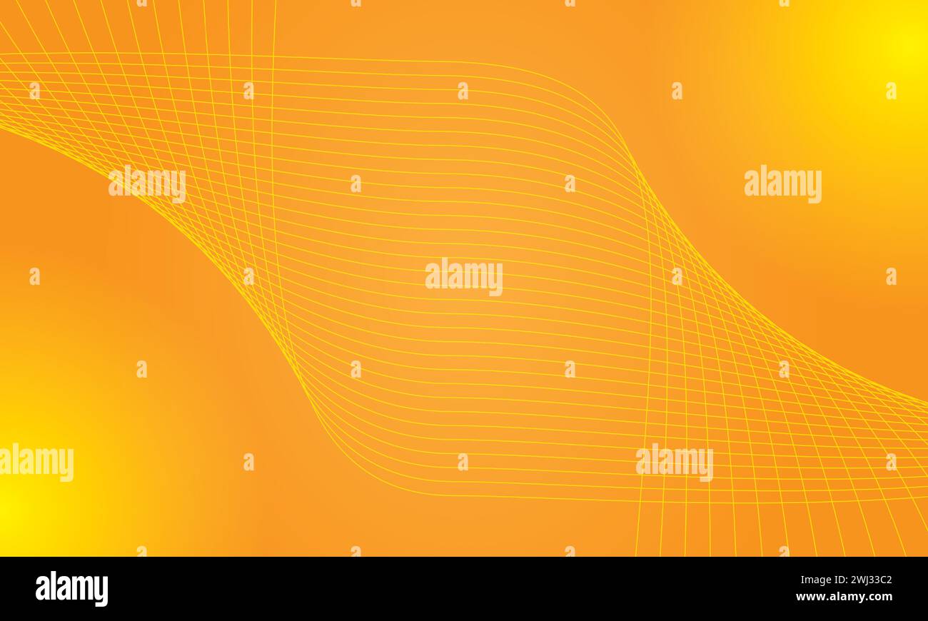 Abstract orange background with curved wavy lines. Vector illustration ...