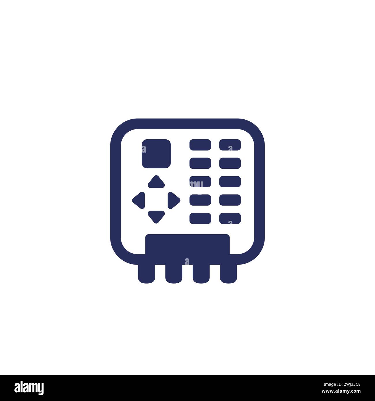PLC icon on white, Programmable logic controller Stock Vector