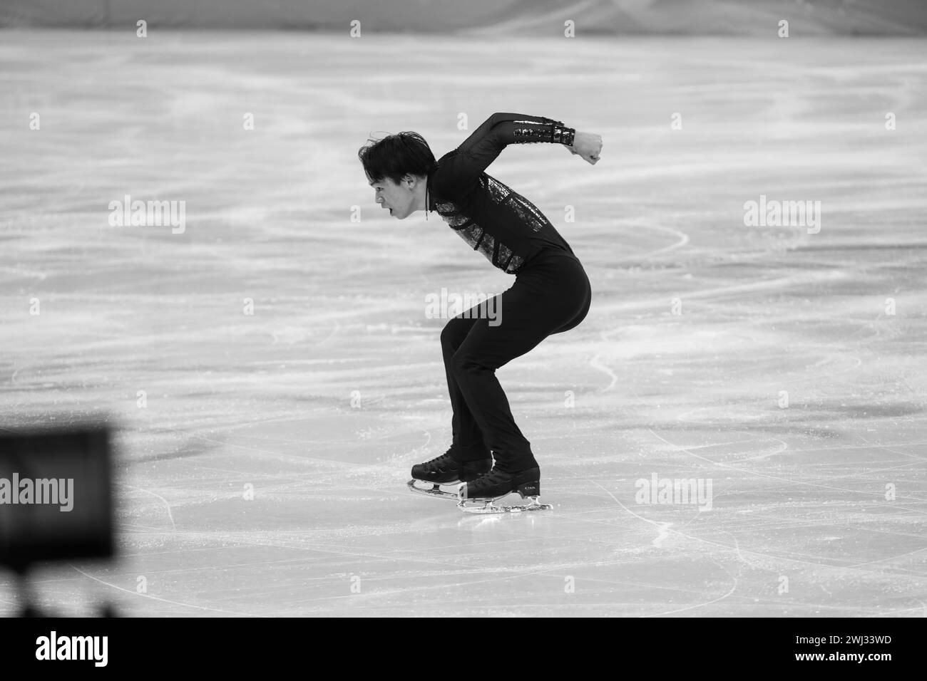 FEB 6, 2022 - Beijing, China: KAGIYAMA Yuma of Team Japan skates his Free Program of the Men Single Skating as part of the Figure Skating Team Event a Stock Photo