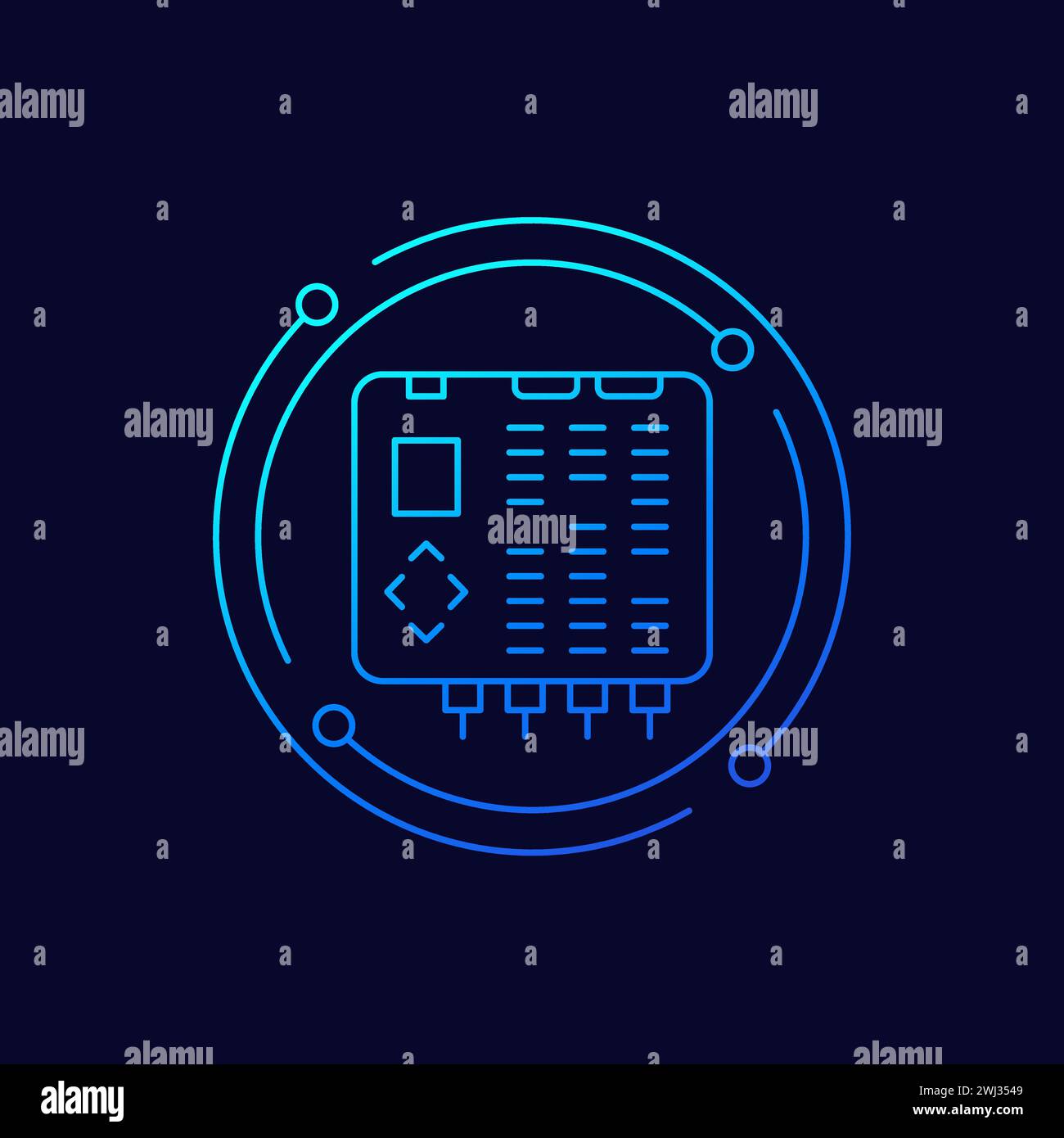 PLC line icon, Programmable logic controller Stock Vector