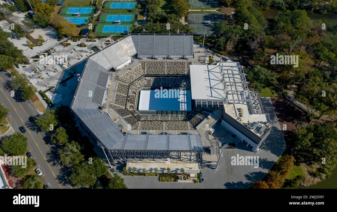 Aerial View Of Credit One Stadium On Daniel Island In Charleston South Carolina Stock Photo