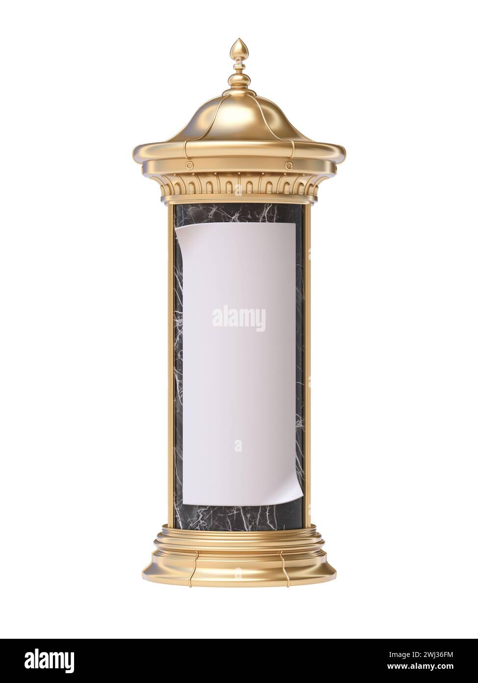 Golden advertising column 3D Stock Photo - Alamy
