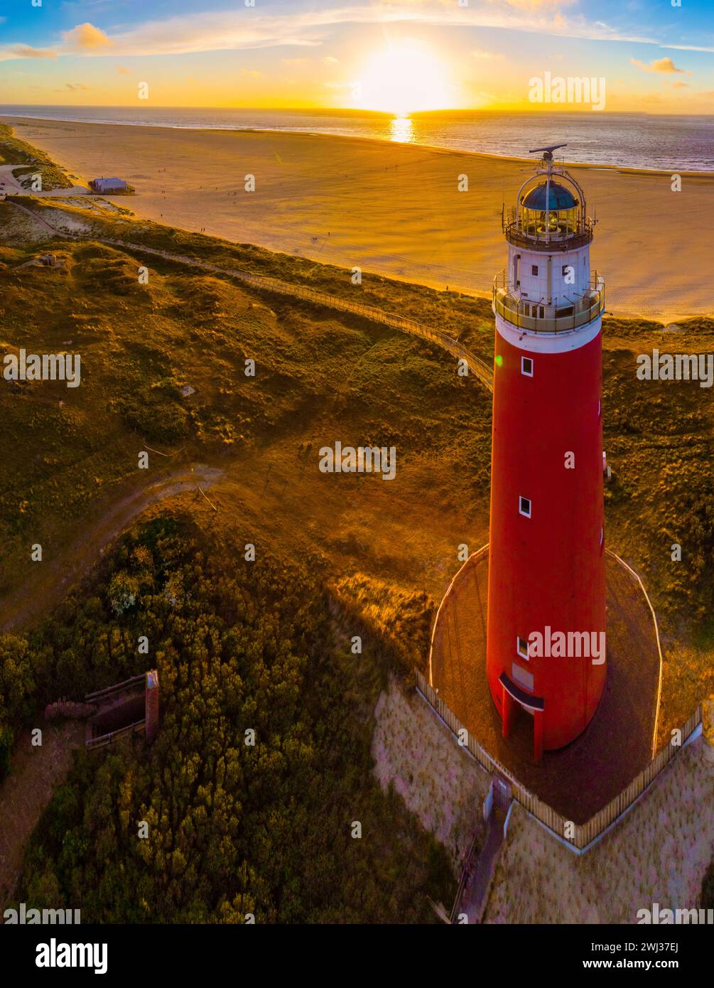 Exel lighthouse during sunset Netherlands Dutch Island Texel Stock ...