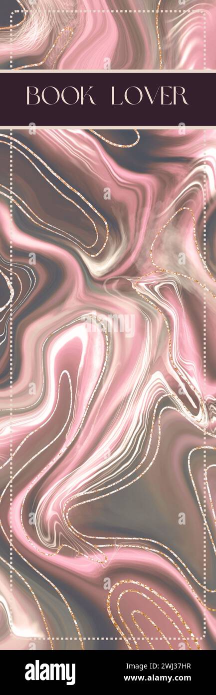 Light Pink and Golden Elegant Marble Bookmark printable Stock Photo - Alamy
