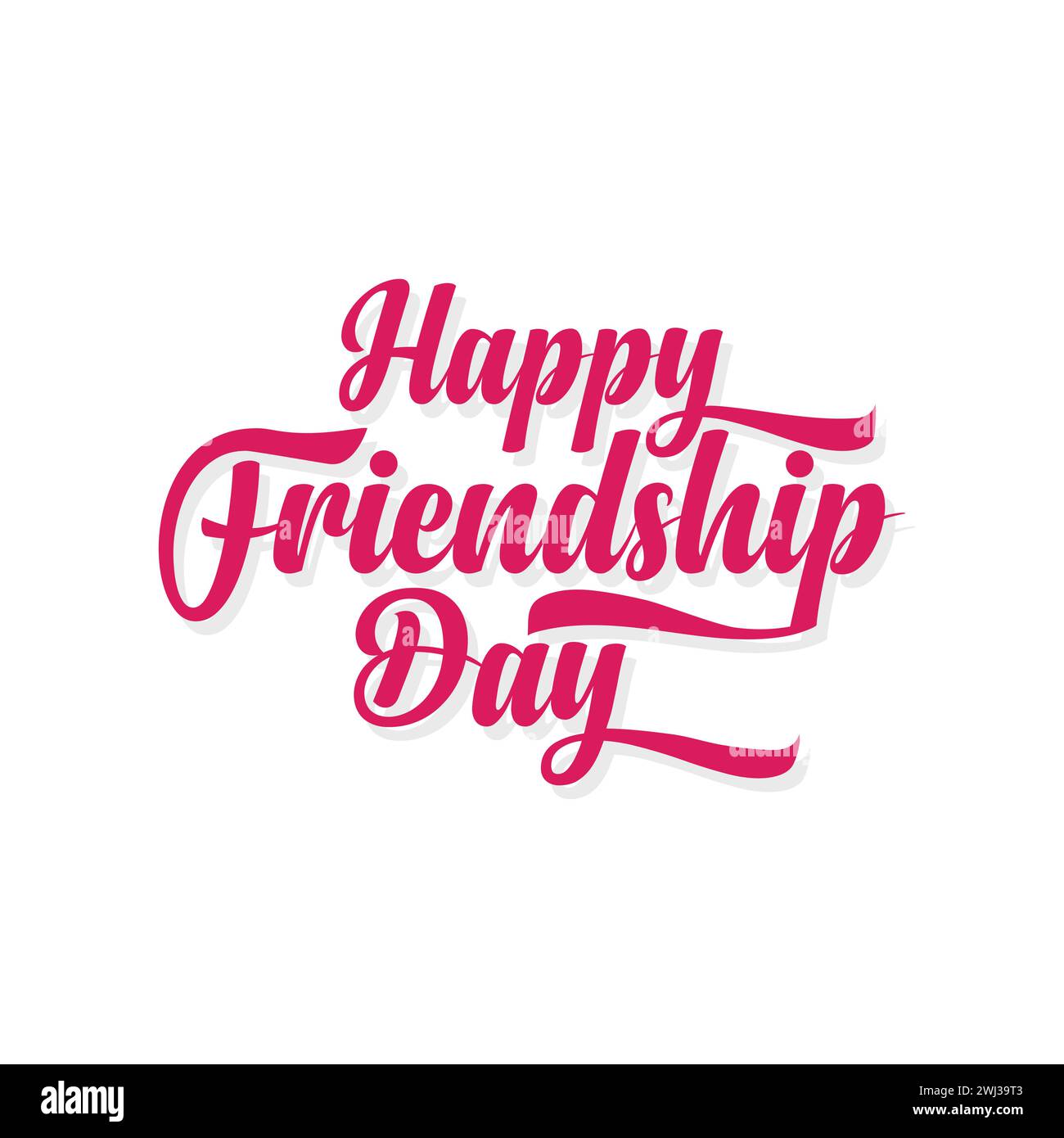 Happy Friendship day vector illustration with pink color text for ...