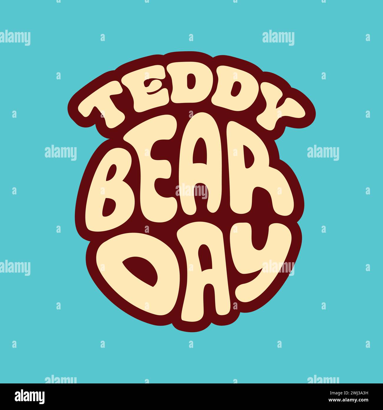 Teddy Beer day vector typography round logo.bear, day, world, background, design, water, banner, heart Stock Vector
