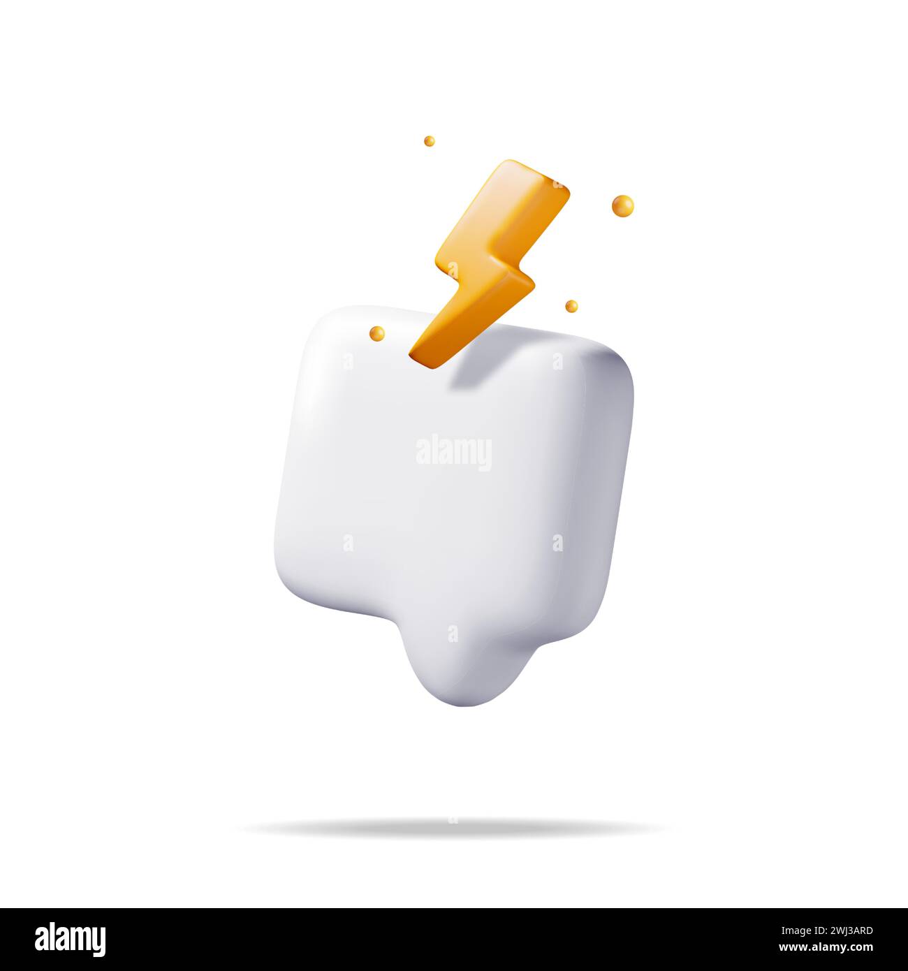 3D White Blank Speech Bubble with Lightning Stock Vector Image & Art ...