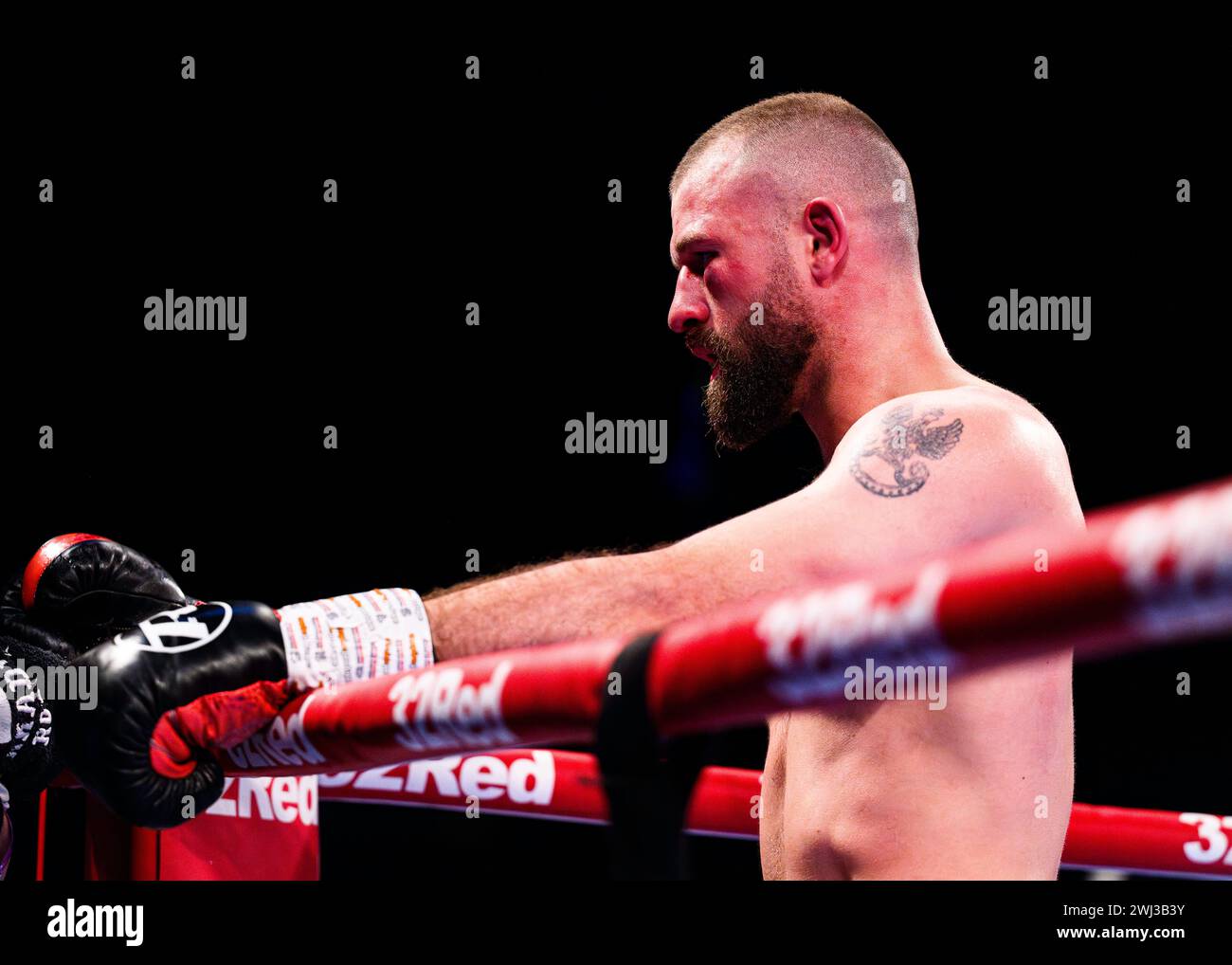 LONDON, UNITED KINGDOM. 10 Feb, 24. Sam King vs. Bartosz Glowacki - Middleweight during Queensberry Promotions Show Sheeraz vs Williams and undercard at Copper Box Arena on Saturday, February 10, 2024 in LONDON, ENGLAND. Credit: Taka G Wu/Alamy Live News Stock Photo