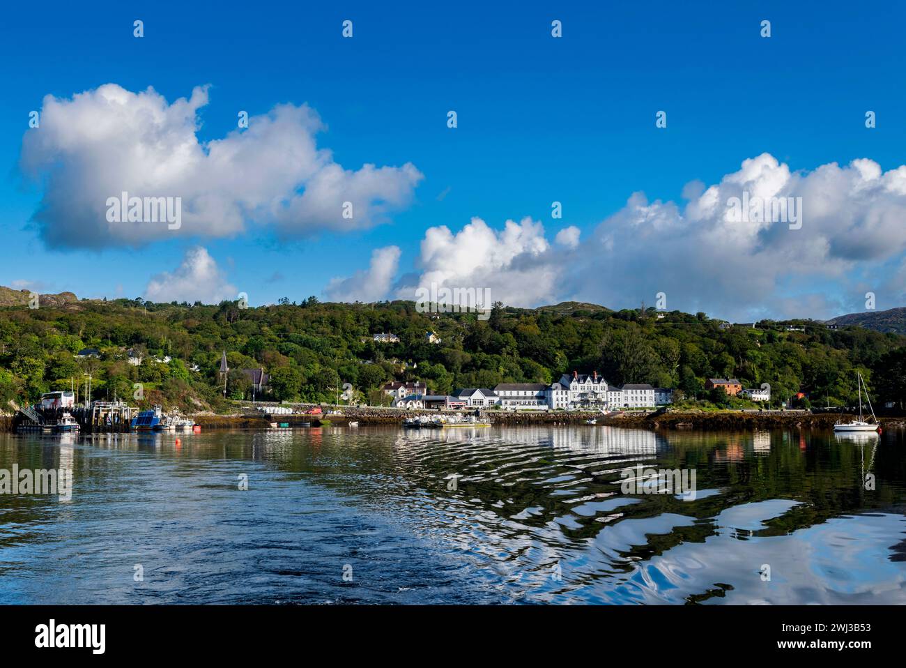 Glengarriff from Bantry Bay, Beara Peninsula, County Cork, Ireland Stock Photo