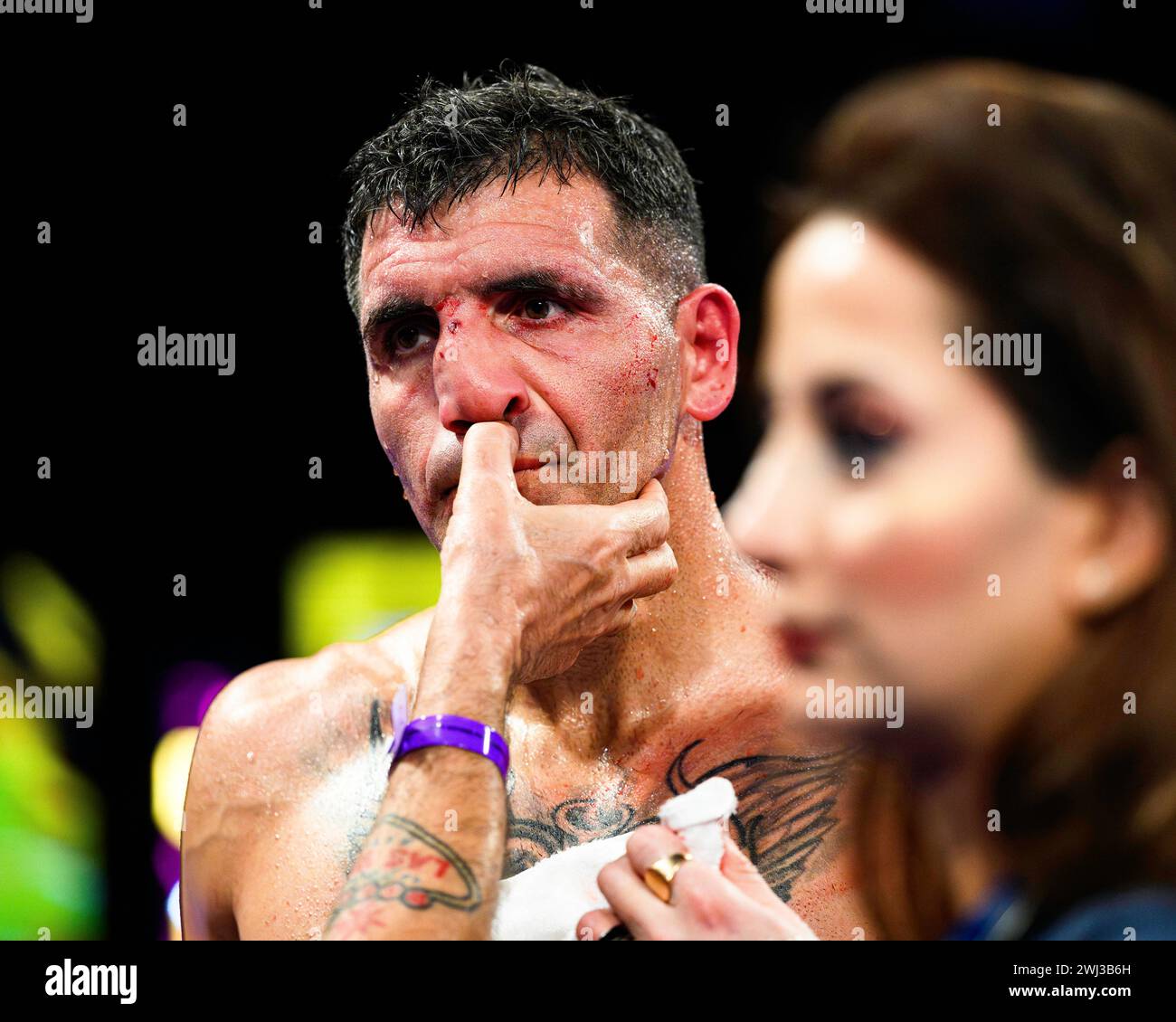 LONDON, UNITED KINGDOM. 10 Feb, 24. Tommy Fletcher vs. Alvaro Terrero - Heavyweight during Queensberry Promotions Show Sheeraz vs Williams and undercard at Copper Box Arena on Saturday, February 10, 2024 in LONDON, ENGLAND. Credit: Taka G Wu/Alamy Live News Stock Photo