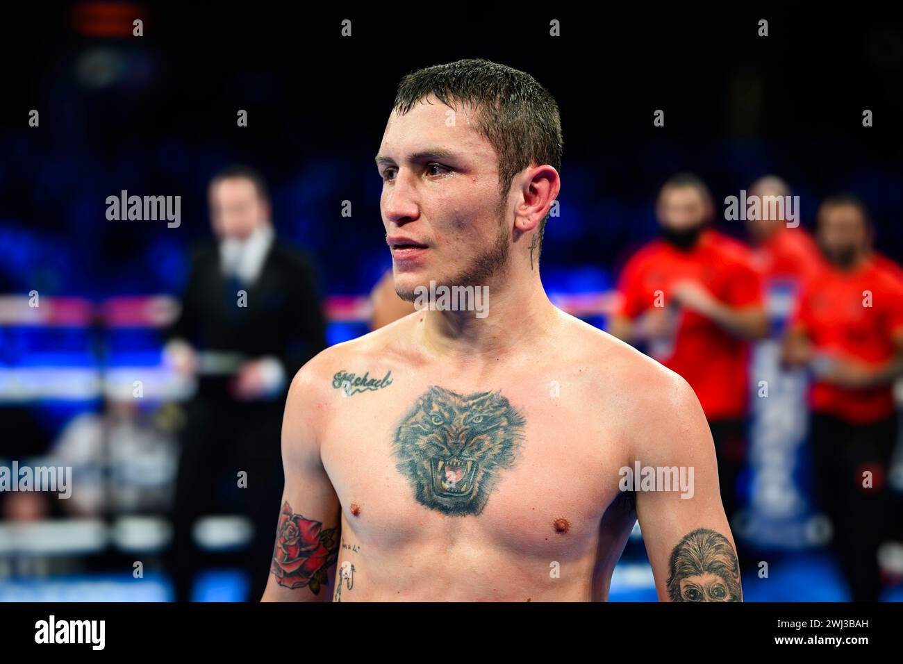 LONDON, UNITED KINGDOM. 10 Feb, 24. Umar Khan vs. Maicol Velazco - Featherweight during Queensberry Promotions Show Sheeraz vs Williams and undercard at Copper Box Arena on Saturday, February 10, 2024 in LONDON, ENGLAND. Credit: Taka G Wu/Alamy Live News Stock Photo