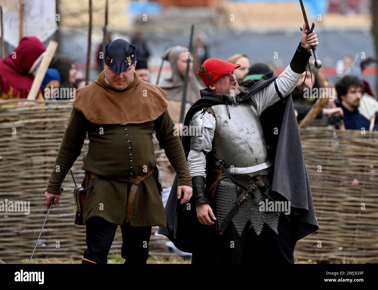 Donja Stubica, Croatia, 100224. Reconstruction of the historical battle between the serfs led by Matija Gubec and the army of the Hungarian-Croatian nobleman Ferenc Franjo Tahi from 1573, which marks the 451st anniversary of the Peasants Revolt in Donja Stubica. Photo: Ronald Gorsic / CROPIX Copyright: xxRonaldxGorsicx/xCROPIXx seljacka buna15-100224 Stock Photo