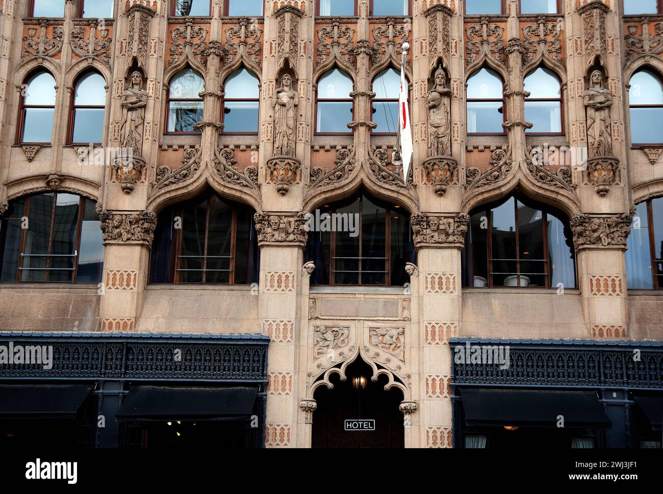 United Artists, Ace Hotel, building, historic architecture, Art Deco, downtown, Los Angeles, California, USA, America, Stock Photo