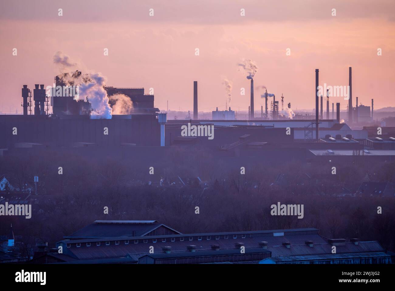 Skyline des Stahlstandort Duisburg, Thyssenkrupp Steel Europe, in