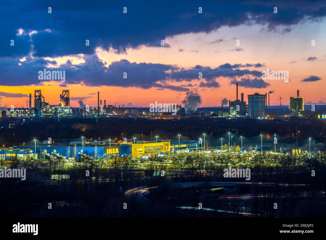 Skyline des Stahlstandort Duisburg, Thyssenkrupp Steel Europe, in