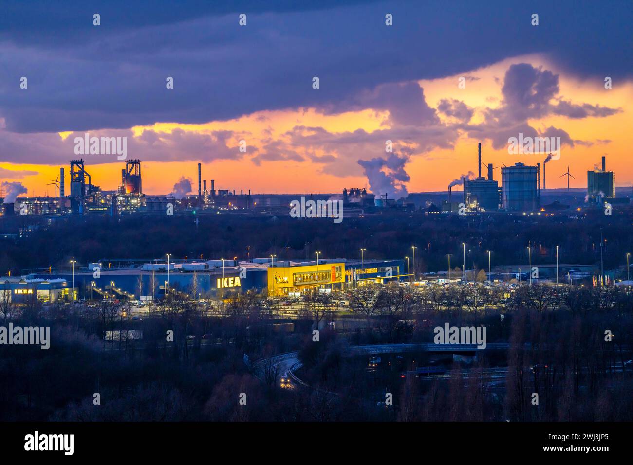 Skyline des Stahlstandort Duisburg, Thyssenkrupp Steel Europe, in
