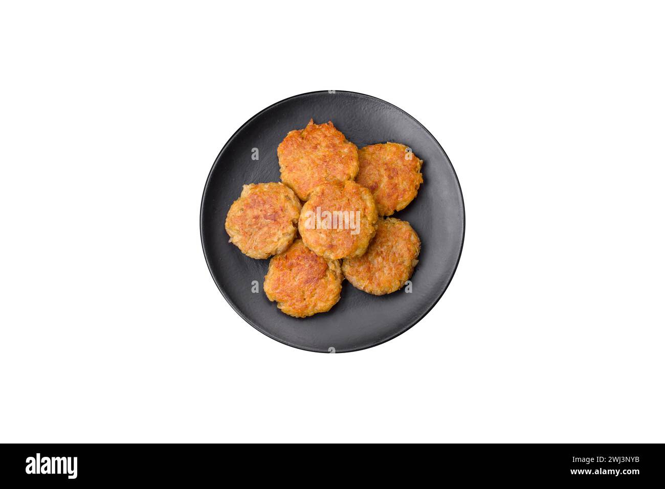 Delicious hearty vegetarian or vegan dish in the form of cutlets or patties Stock Photo