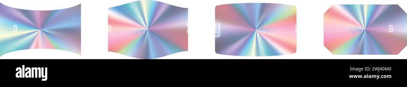 holographic sticker with silver gradient. metal foil label or badge ...