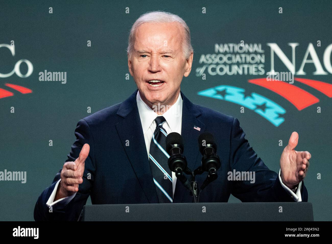 Washington, United States. 12th Feb, 2024. President Joe Biden speaks at the National Association of Counties Legislative Conference at the Washington Hilton in Washington, DC. Credit: SOPA Images Limited/Alamy Live News Stock Photo