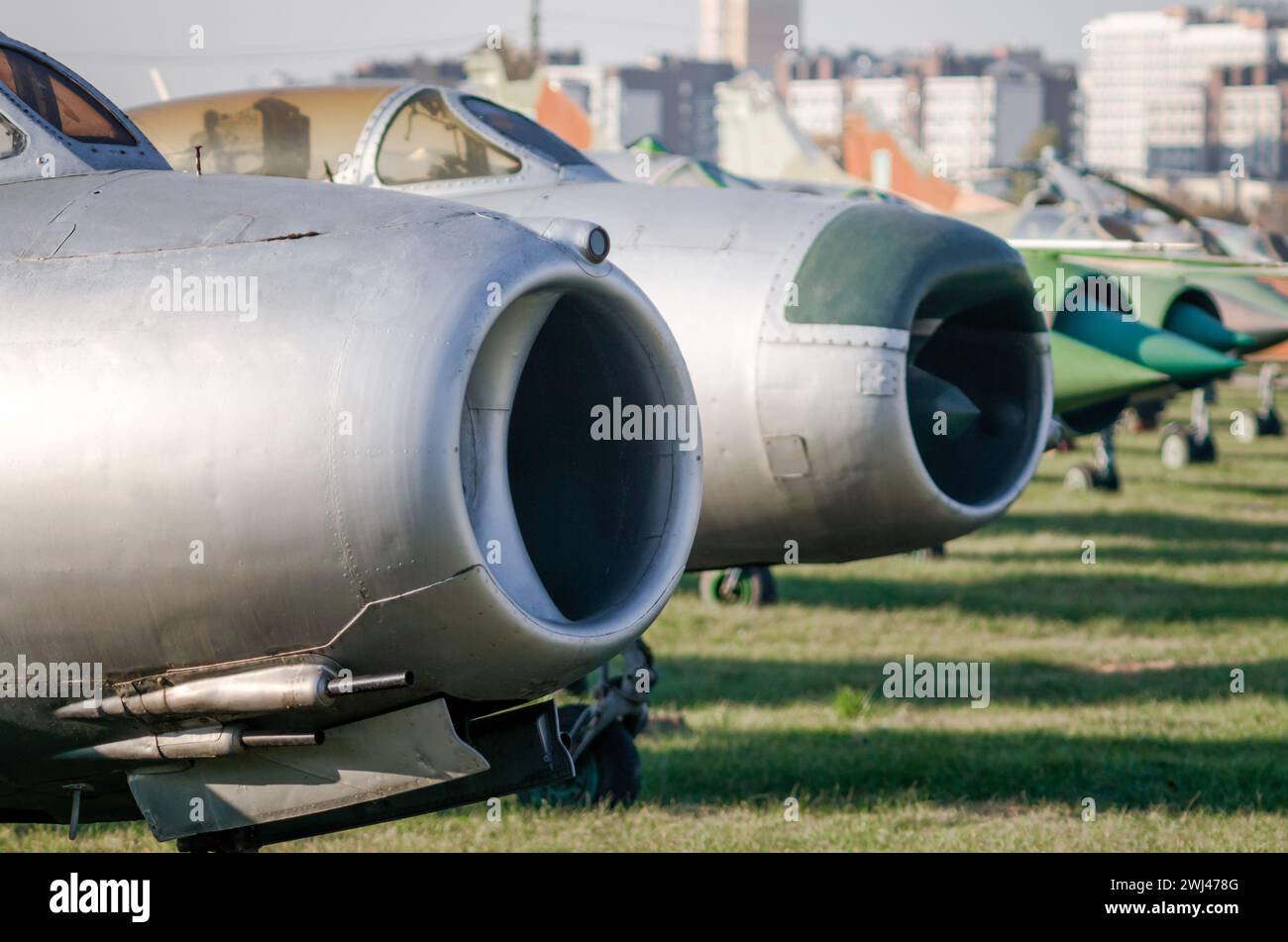 Exhibition museum of old army combat fighter aircraft Stock Photo - Alamy