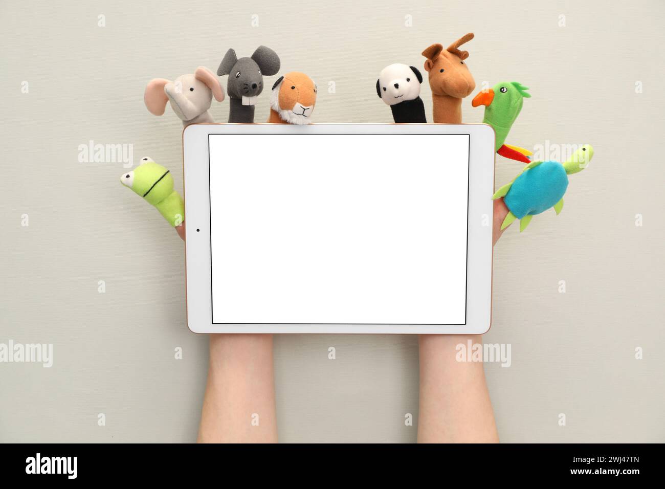 Puppet Tablets Animal puppets hi-res stock photography and images - Alamy